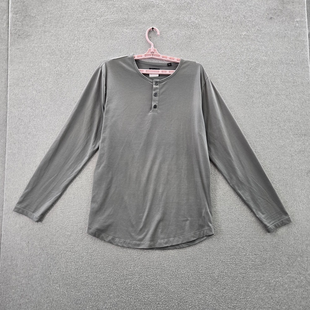 Cuts‎ Men Shirt Gray PYCA PRO Henley Curve-Hem Pyca Pro Long Sleeve